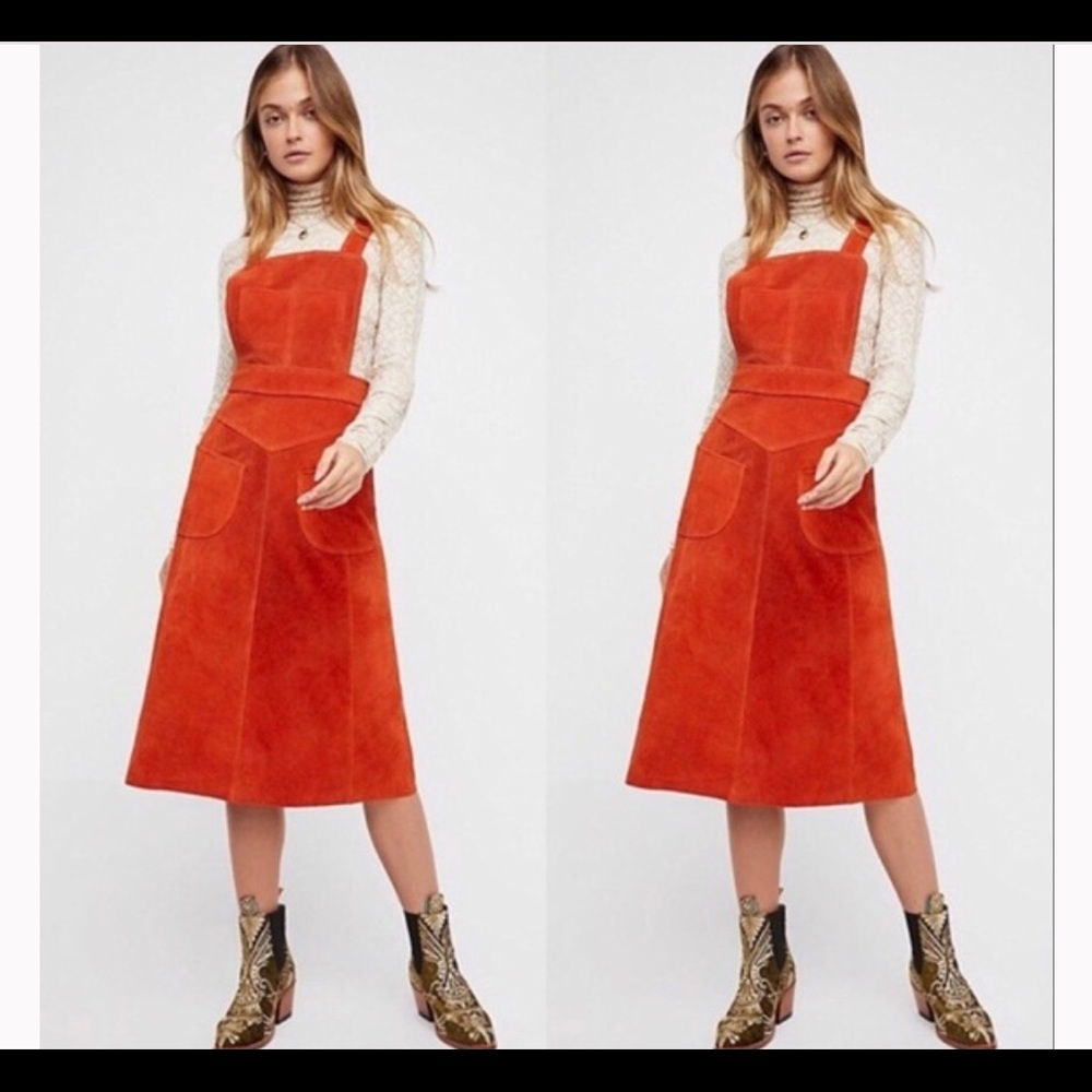 Free People Suede Apron Dress